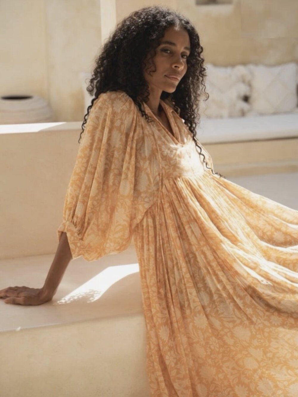 Daughters of India Kyra Midi Dress in Tangerine color, NWT, Size L